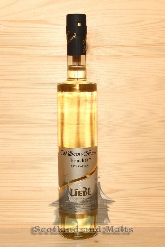 Williams Birne "Frucht+" mit 35%vol. - Williams Birnen Brand mit Williams Birnensaft verfeinert aus der Spezialitäten-Brennerei & Whisky Destillerie Liebl