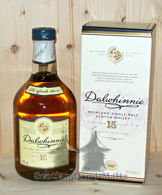 Dalwhinnie 15 Jahre Highland single Malt Whisky mit 43% aus Schottland